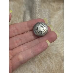 Native American Sterling Silver Concho Flower Cluster Button Cover Denim Jean
